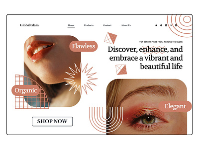 Ecommerce website for make-up - GlobalGlam design ui ux uxui web webdesign website