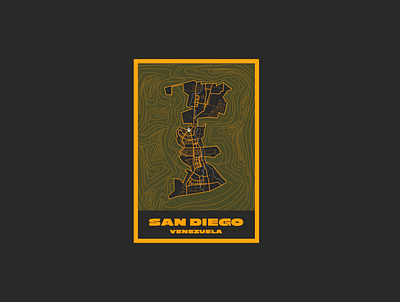 Map Poster San Diego Venezuela graphic design illustration poster