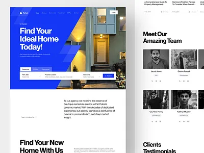 Ruhal. - Real Estate Landing Page blue color bold style interior landing page luxury real estate property real estate real estate landing page real estate platform real estate website