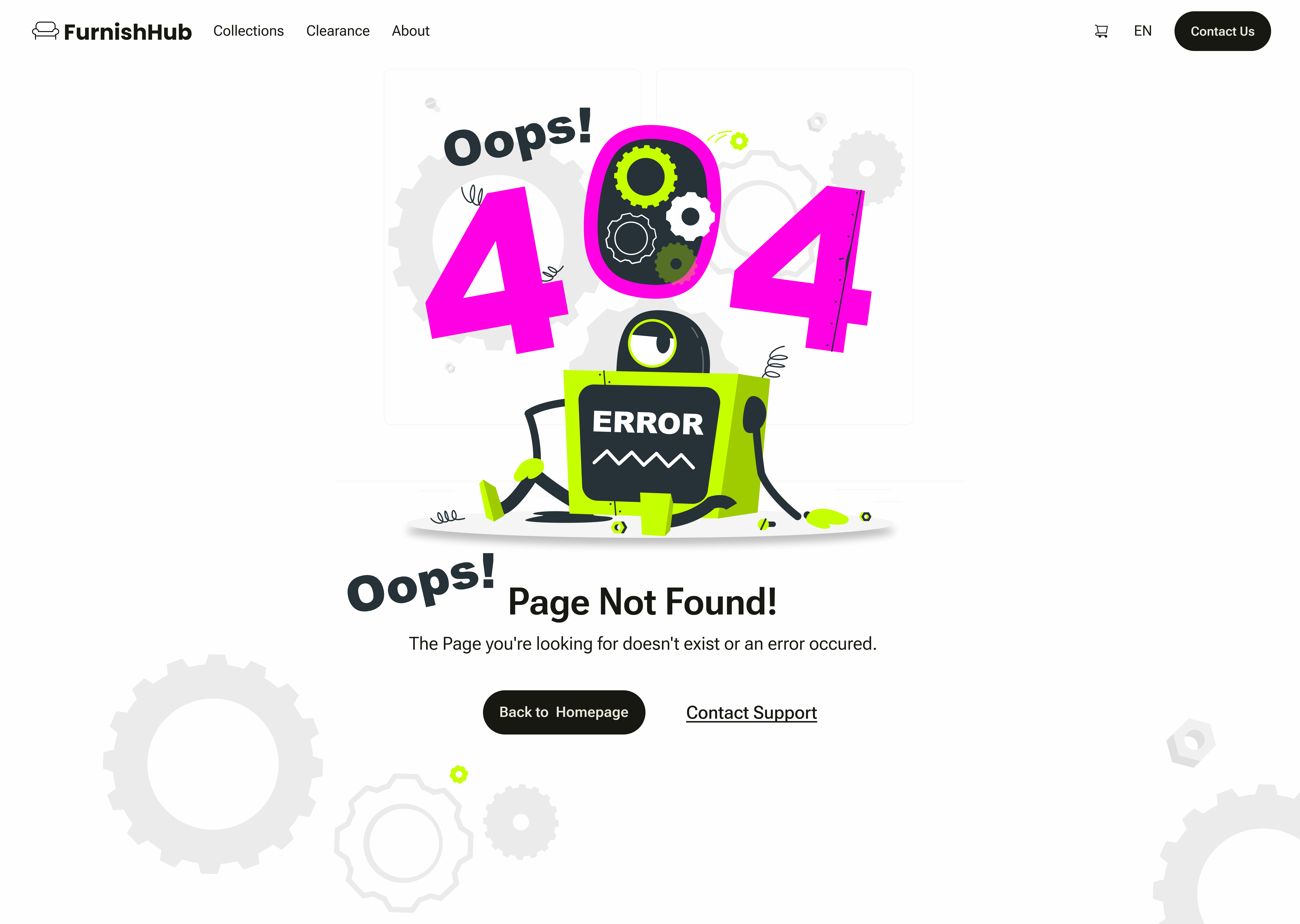 404 Error Page branding design illustration ui uide web