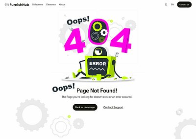 404 Error Page branding design illustration ui uide web