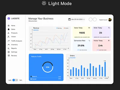 Lacoste | Dashboard blue theme branding dark website dashboard graphic design ui user interface