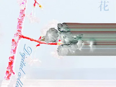 Cherry blossoms color design graphic inspiration shape visual