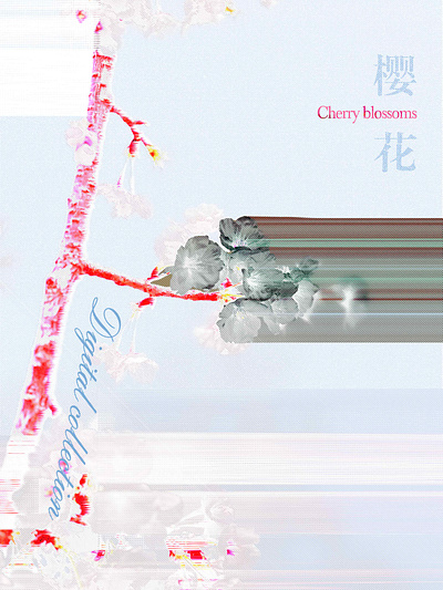 Cherry blossoms color design graphic inspiration shape visual