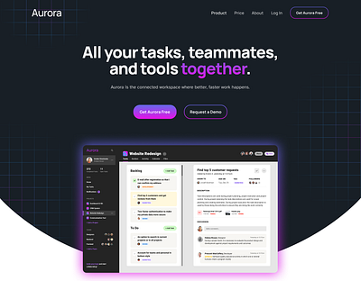 Aurora - Software Company Web Design design ui