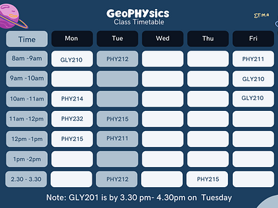 Class timetable flyer design branding graphic design