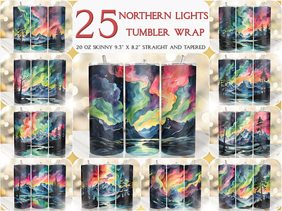 Oil Painting Northern Lights 20oz Tumbler Wrap best selling tumbler