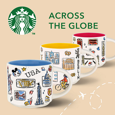 illustrations Starbucks & Covatar branding graphic design illustrations