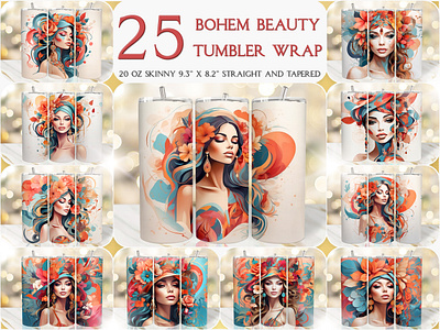 Bohem Beauty Seamless Straigh and Tapered 20 Oz Tumbler Wrap seamless tumbler