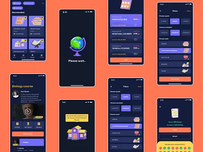 Jood - Pages app branding children courses design education fabulo grades mobile design quiz school teens ui ux