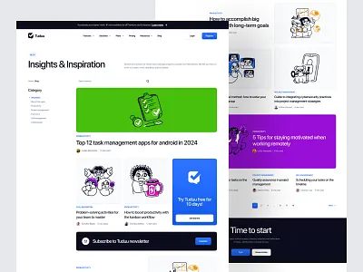 Tuduu - Blog Page article article page blog blog design blog page blog post clean inner page landing page project management task management to do ui ui design ux web design web ui website website design