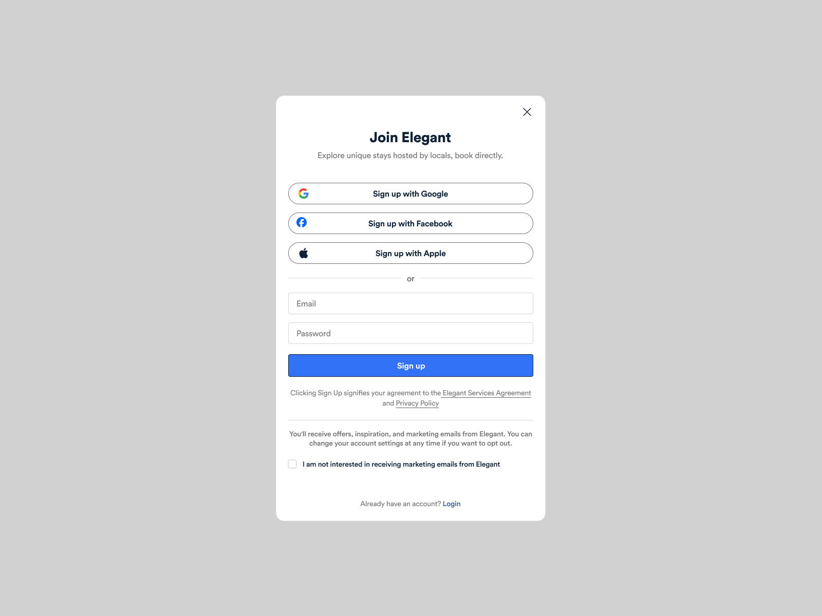Sign up ui card by Elegant Interface on Dribbble
