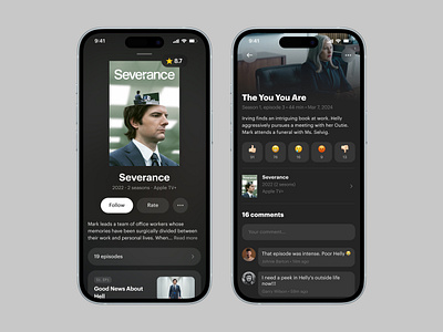 Serials App app concept design ios mobile serials ui user interface