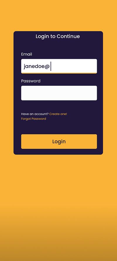 Simple Login Interface