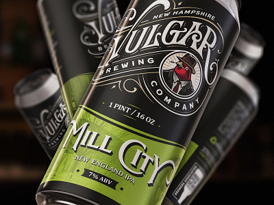 Vulgar Brewing Company - Mill City Beer Label Design 3d animation branding graphic design label design logo mill city beer label design motion graphics ui
