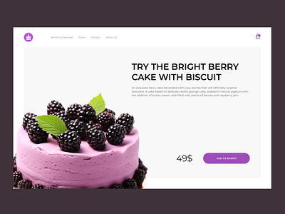Website for ordering cakes with delivery design figma ui vector web