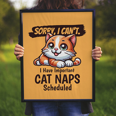 Cat Naps adorable cartoon cat chill cute design funny kittl pop culture print on demand relax t shirt t shirt design