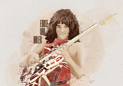 Eddie Van Halen art artwork eddie guitar illustration rock rock n roll songs van halen
