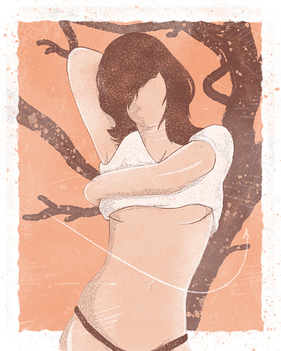 The Girl art girl illustration portrait sexy sfw tree woman