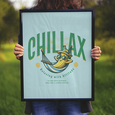 Chillax adorable banana cartoon chill cute design funny kittl pop culture print on demand relax t shirt t shirt design