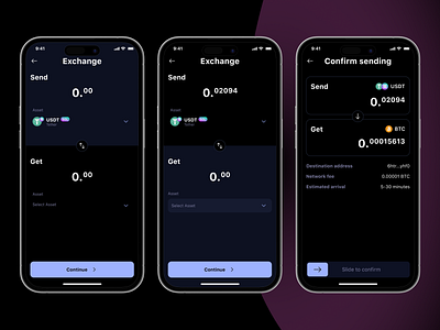 CryptoWallet application app application crypto design exchange mobile app ui user experience ux uxui wallet