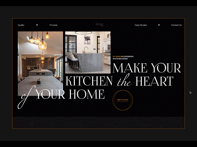 Infinite Bespoke Interiors. Landing page. animation design kitchens landing ui