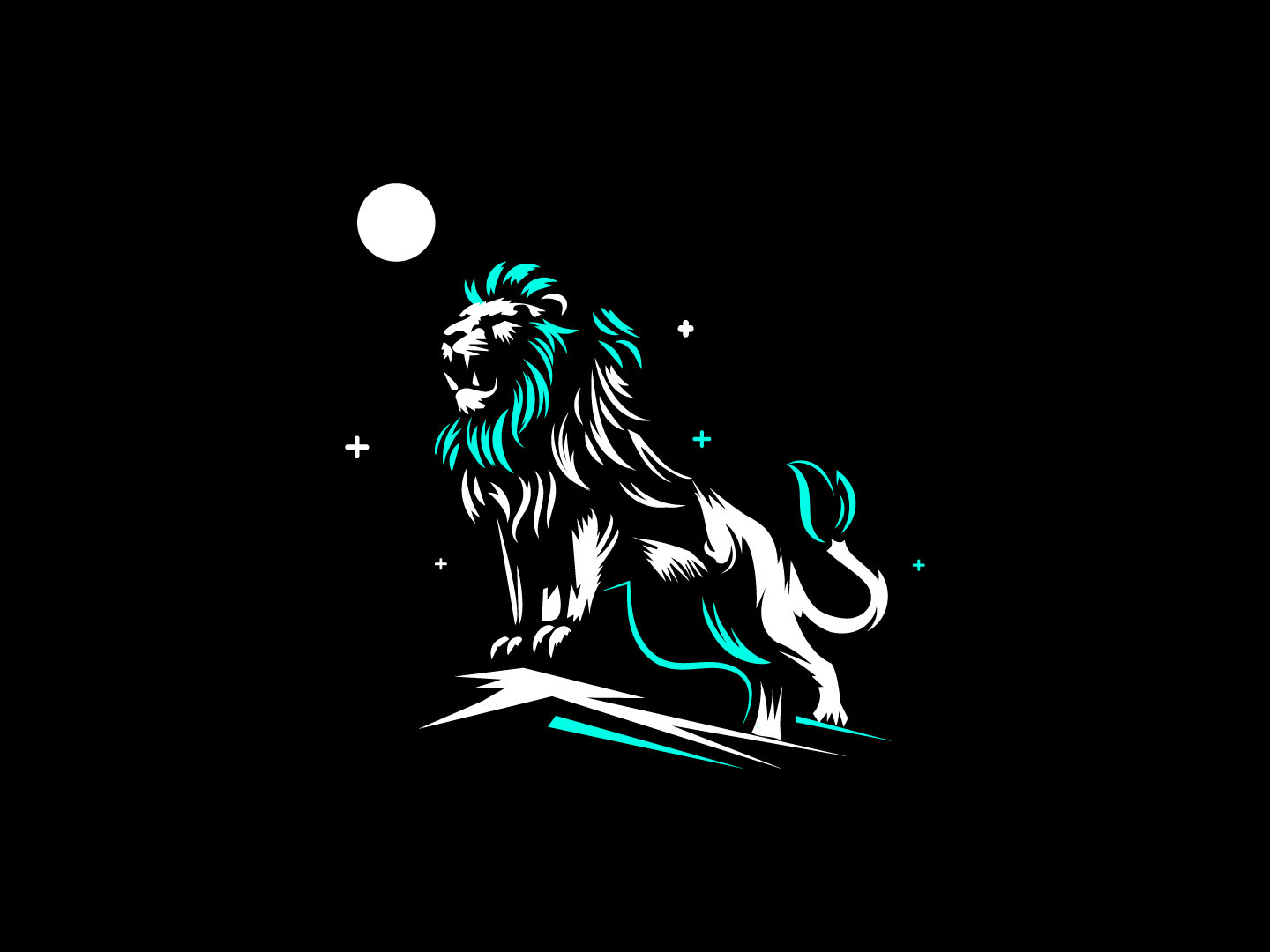 Moon lion logo by Aviliya on Dribbble