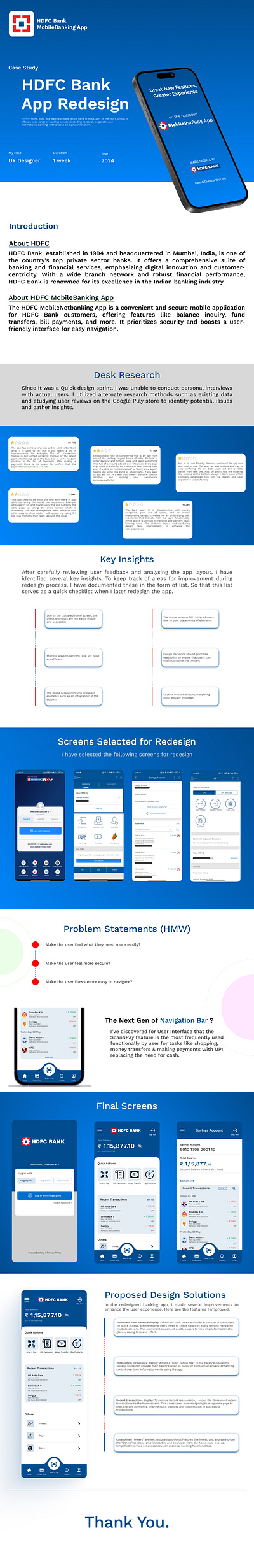 HDFC MobileBanking App Redesign hdfc interface ui uiux ux case study