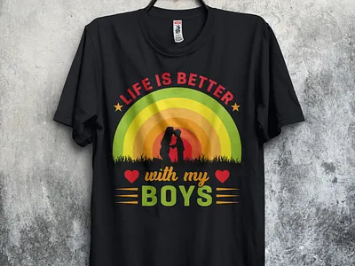 Mom T-Shirt Design 3d animation complex custom design design ideas graphic graphic design illustration mom son t shirt t shirt designer vector art