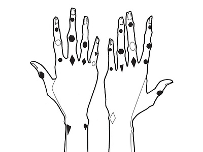 Working Hands hands illustration mixed media