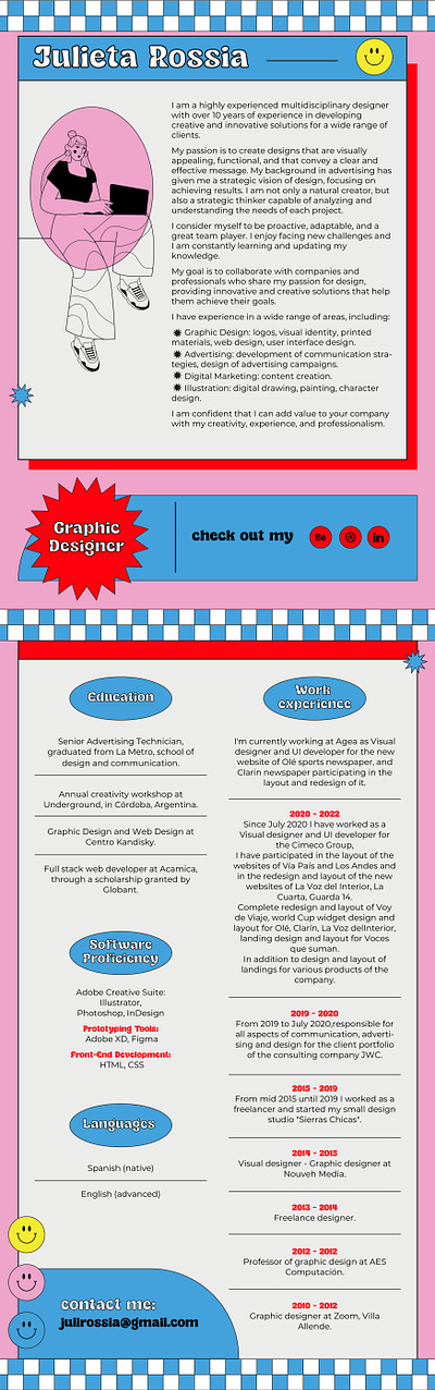 Resume Julieta Rossia design graphic design illustration poster collection vector