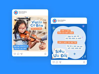 Music Academy - Social Media children design education fun graphic design graphics instagram post kid learning music school social media social post ui ui design vietnam vietnamese violin