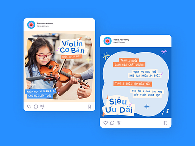 Music Academy - Social Media children design education fun graphic design graphics instagram post kid learning music school social media social post ui ui design vietnam vietnamese violin