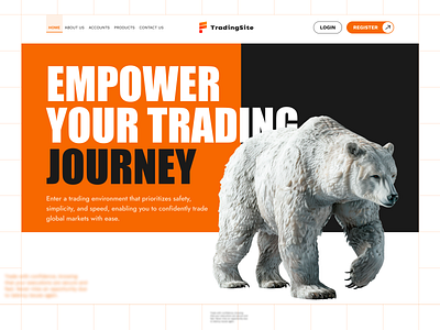 TradingSite corporate site desktop hero section trading website ui user experience user interface ux