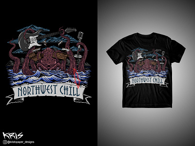 Northwest Chill Kraken Tee apparel artwork bandshirt clothing design kraken silkscreen tee tshirt tshirtdesign