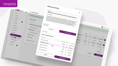 B2B design for adding product in tender admin app b2b crm dashboard ui ux