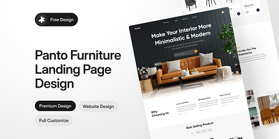 Furniture Website Landing Page Design chair ecommerce furniture website interior design sofa web development