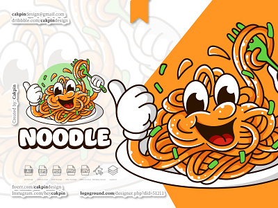 Noodle Vintage Cartoon Mascot Logo characteristic