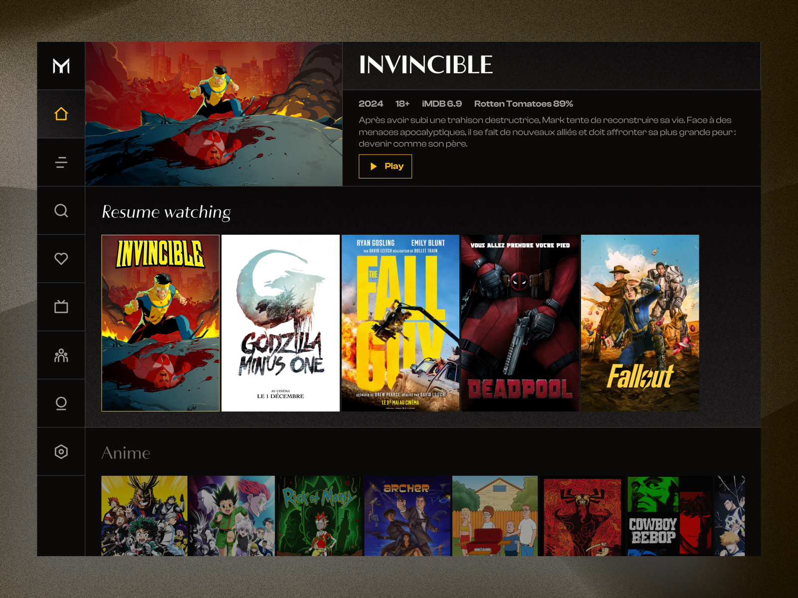 Neo-retro streaming platform branding neo retro streaming tv ui