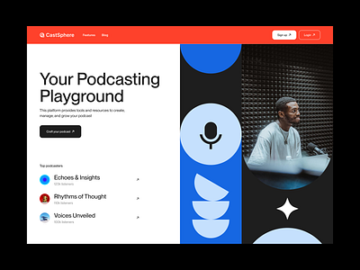 Podcast - Web Exploration concept creator desktop exploration fun microphone mobile pattern podcast ui ui design website