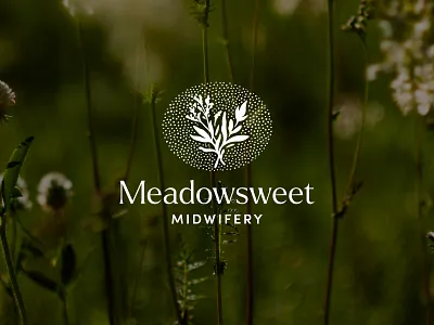 Meadowsweet - Primary Logo brand brandidentity branding floral handdrawn handdrawnlogo logo logodesign logodevelopment meadowsweet midwife nature naturelogo plant plantlogo primarylogo