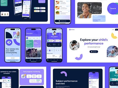 Case Study: School Education App Design animation app design design education graphic design interaction design interface landing page mobile motion graphics pupils school students ui user experience user interface ux web animation web design website