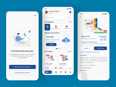 Medicine Delivery App app screen appdesign apps delivery app design medicine delivery app mobile mobile screen design suvashini daliya ui ui template uikit uiux uiux design