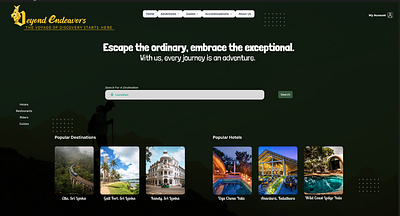 Beyond Endevours - Travel Application (Styled UI) - Web App application brand design figma graphic design home illustration logo travel ui website