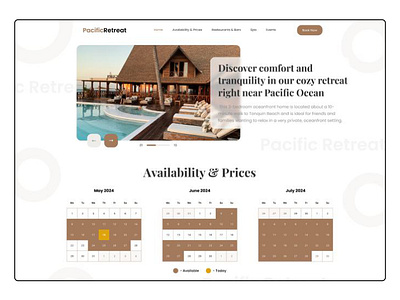 Hotel Website - PacificRetreat design ui ux uxui web webdesign website