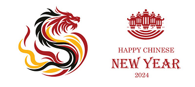 2024 chinese new year logo floral