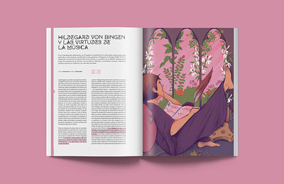 Editorial Illustration: Hildegard von Bingen editorial illustration illustration science magazine