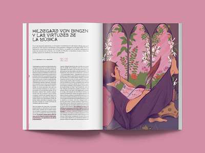 Editorial Illustration: Hildegard von Bingen editorial illustration illustration science magazine