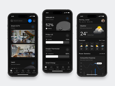 Smart Home Mobile App app clean control design fireart home ios ui ux weather