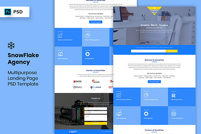 Multipurpose Landing Page Template audio broadcast creative design homepage illustration landing landingpage marketing onepager parallax podcast radio research startup